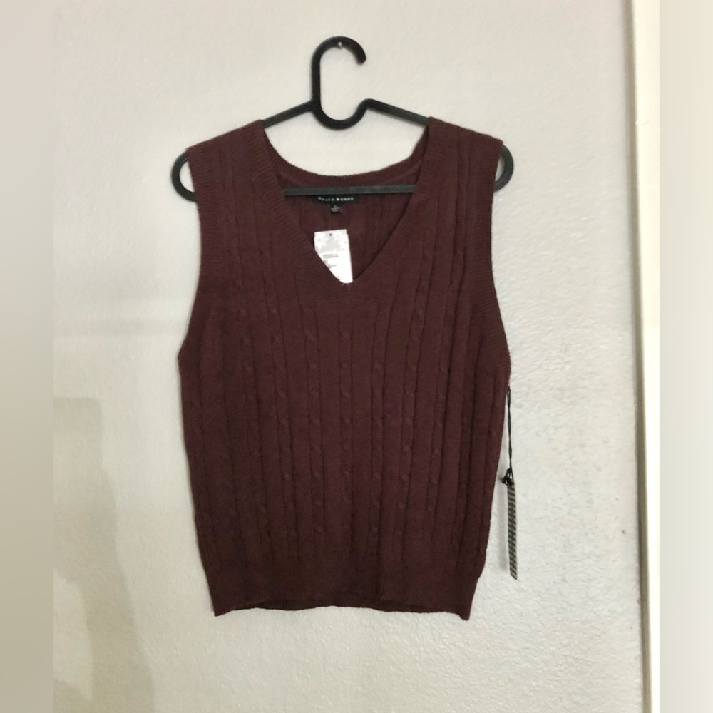 NWT Haute Monde Rich Brown Knit Vest